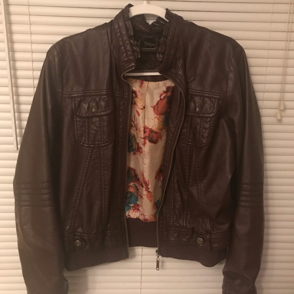 Brown leather jacket